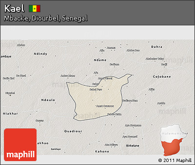 Shaded Relief 3D Map of Kael, semi-desaturated