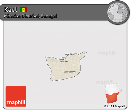 Shaded Relief 3D Map of Kael, single color outside