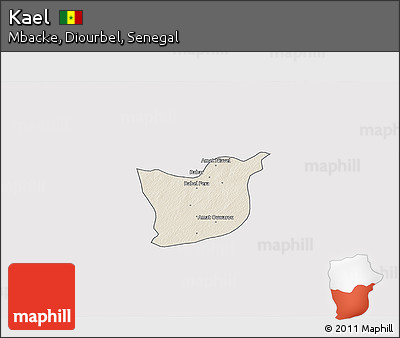 Shaded Relief 3D Map of Kael, single color outside