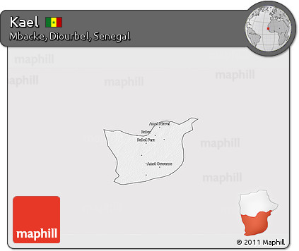 Silver Style 3D Map of Kael, single color outside