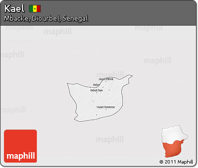 Silver Style 3D Map of Kael, single color outside