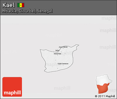Silver Style 3D Map of Kael, single color outside