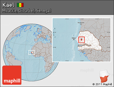 Gray Location Map of Kael, highlighted country, highlighted parent region, hill shading
