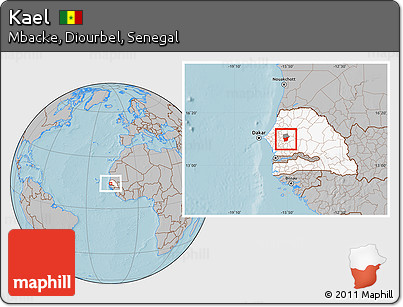 Gray Location Map of Kael, highlighted country, highlighted parent region, hill shading