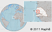 Gray Location Map of Kael, highlighted country, highlighted parent region, hill shading