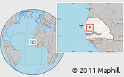 Gray Location Map of Kael, highlighted country, highlighted parent region