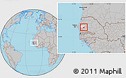 Gray Location Map of Kael, highlighted grandparent region, within the entire country