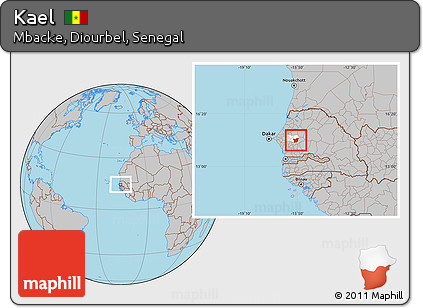 Gray Location Map of Kael, highlighted grandparent region