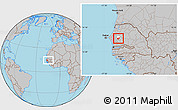 Gray Location Map of Kael, highlighted parent region, within the entire country
