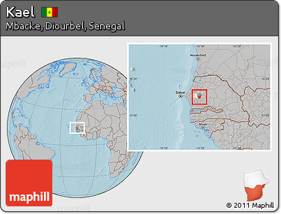 Gray Location Map of Kael, highlighted parent region, highlighted grandparent region, hill shading