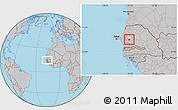 Gray Location Map of Kael, highlighted parent region