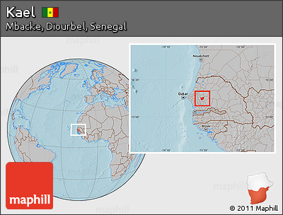 Gray Location Map of Kael, hill shading