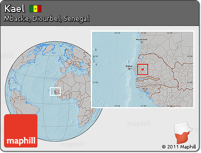 Gray Location Map of Kael, hill shading
