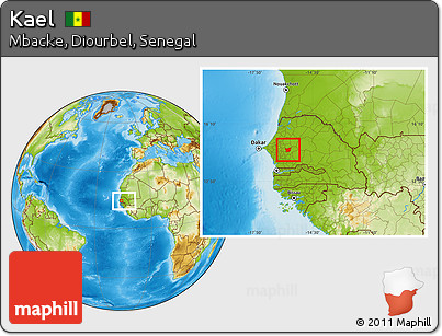 Physical Location Map of Kael, within the entire country