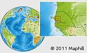 Physical Location Map of Kael, within the entire country
