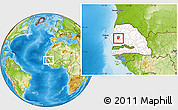 Physical Location Map of Kael, highlighted country, highlighted parent region, within the entire country