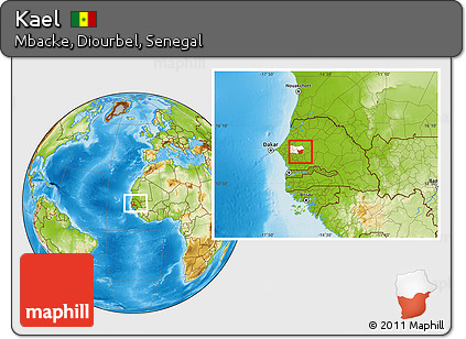 Physical Location Map of Kael, highlighted grandparent region, within the entire country