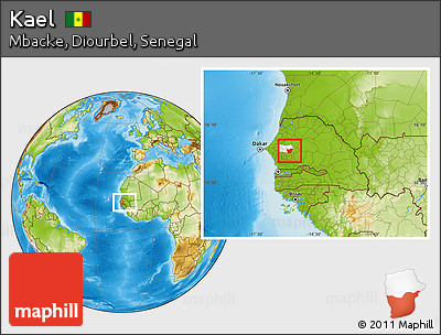 Physical Location Map of Kael, highlighted grandparent region, within the entire country