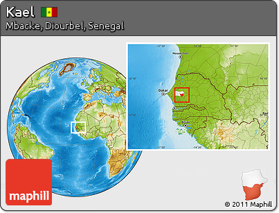 Physical Location Map of Kael, highlighted grandparent region, within the entire country