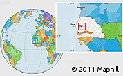 Political Location Map of Kael, highlighted country, highlighted grandparent region, within the entire country