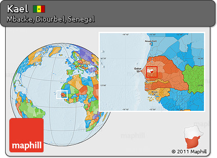 Political Location Map of Kael, highlighted grandparent region