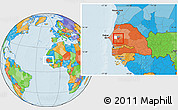 Political Location Map of Kael, highlighted parent region, highlighted grandparent region, within the entire country