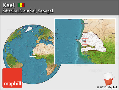 Satellite Location Map of Kael, highlighted country, highlighted grandparent region