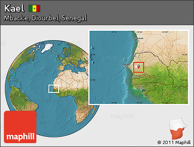 Satellite Location Map of Kael, highlighted parent region, highlighted grandparent region
