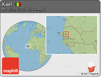 Savanna Style Location Map of Kael, within the entire country