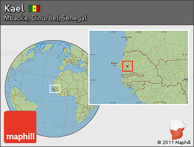 Savanna Style Location Map of Kael, within the entire country