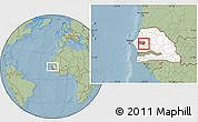 Savanna Style Location Map of Kael, highlighted country, highlighted grandparent region, hill shading