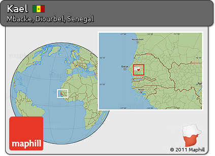 Savanna Style Location Map of Kael, highlighted grandparent region, within the entire country