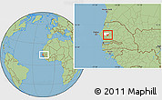 Savanna Style Location Map of Kael, highlighted grandparent region, within the entire country