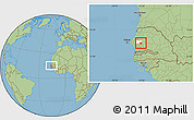 Savanna Style Location Map of Kael, highlighted grandparent region