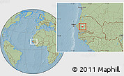 Savanna Style Location Map of Kael, highlighted parent region, within the entire country, hill shading