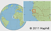 Savanna Style Location Map of Kael, highlighted parent region, within the entire country