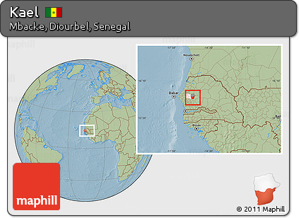 Savanna Style Location Map of Kael, highlighted parent region, highlighted grandparent region, within the entire country, hill shading