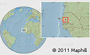 Savanna Style Location Map of Kael, highlighted parent region, highlighted grandparent region, hill shading