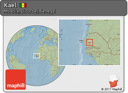Savanna Style Location Map of Kael, highlighted parent region, hill shading
