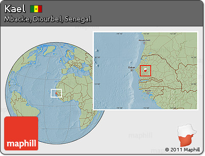 Savanna Style Location Map of Kael, highlighted parent region, hill shading
