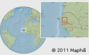 Savanna Style Location Map of Kael, highlighted parent region, hill shading