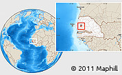 Shaded Relief Location Map of Kael, highlighted country, highlighted parent region, within the entire country