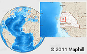 Shaded Relief Location Map of Kael, highlighted country, highlighted parent region