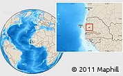 Shaded Relief Location Map of Kael, highlighted grandparent region