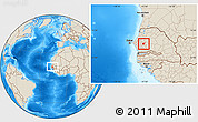 Shaded Relief Location Map of Kael