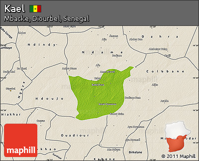 Physical Map of Kael, shaded relief outside
