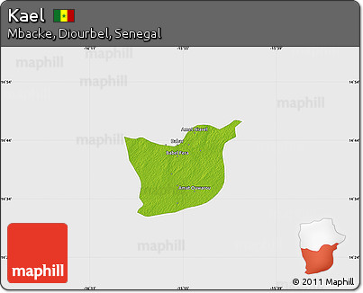 Physical Map of Kael, single color outside