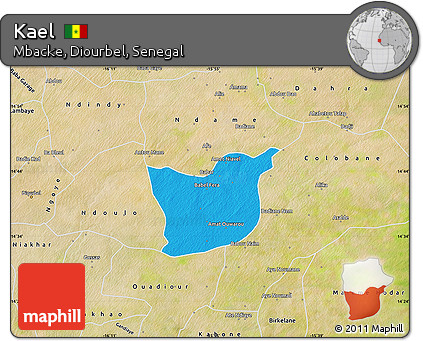Political Map of Kael, satellite outside