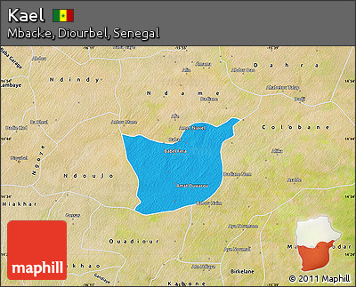 Political Map of Kael, satellite outside