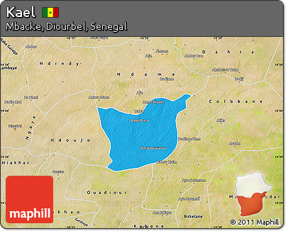 Political Map of Kael, satellite outside